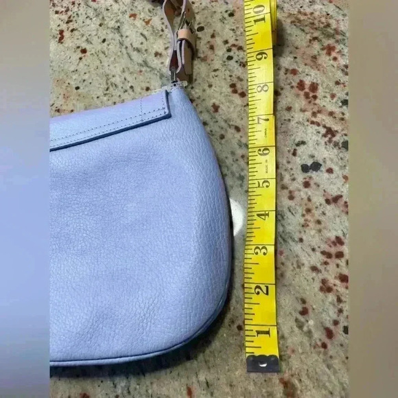 Claudia Firenze Purse Blue Medium Flap Camel Color Block 100% Leather NWT READ - Picture 13 of 16